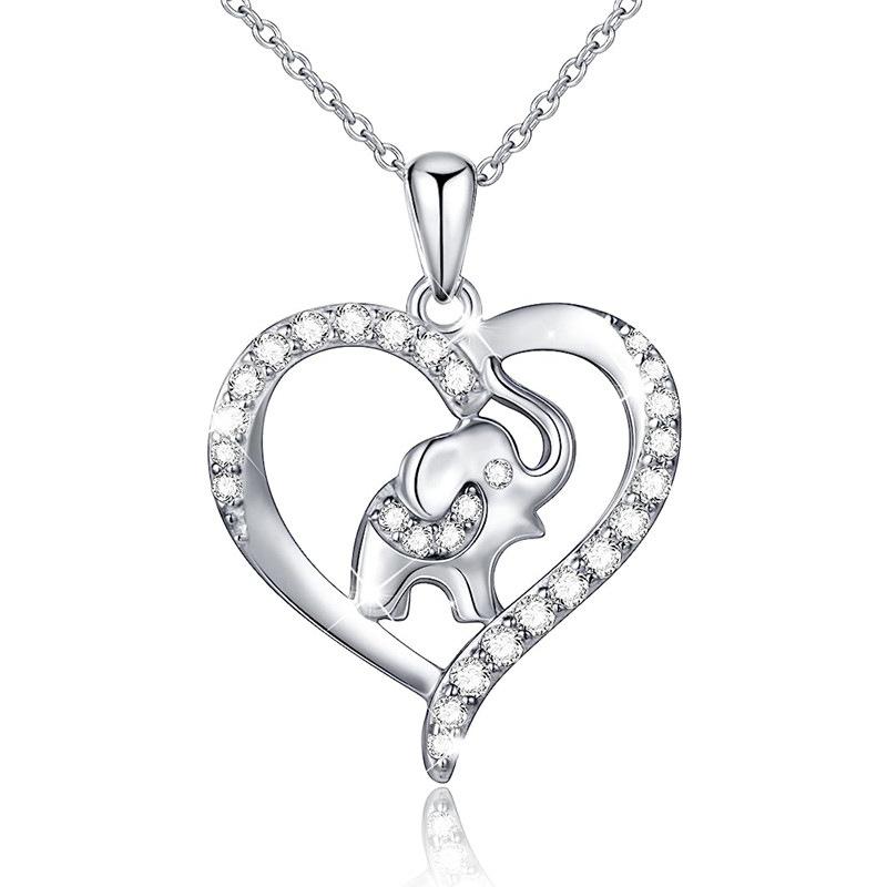 Silver Tone Crystal Heart & Elephant Pendant Necklace for Women, Lucky Animal Inspired Jewelry
Silver Tone Crystal Heart & Elephant Pendant Necklace for Women, Lucky Animal Inspired Jewelry