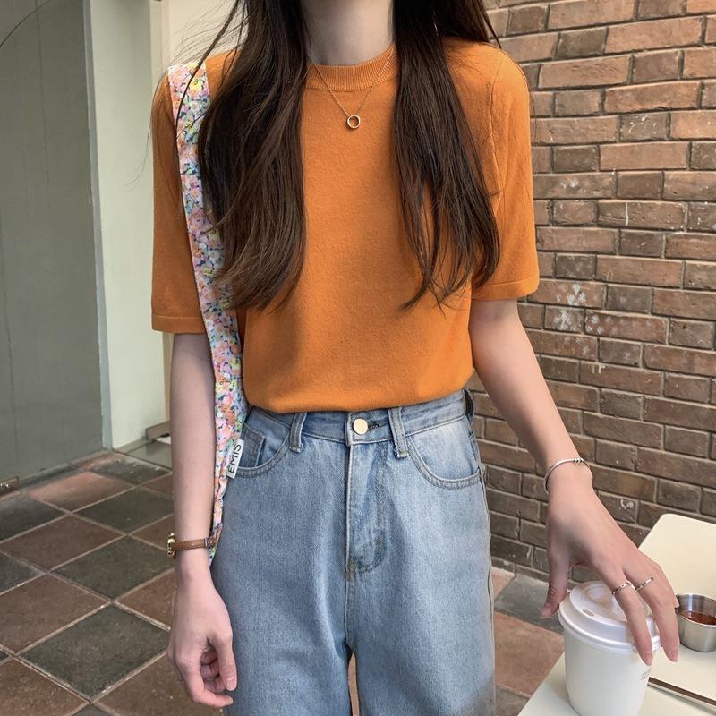 Футболка з круглим вирізом і короткими рукавами Жіноча трикотажна сорочка Літня сорочка з внутрішнім низом Вільне боді Сорочка Топ One Size помаранчевий
Футболка з круглим вирізом і короткими рукавами Жіноча трикотажна сорочка Літня сорочка з внутрішнім низом Вільне боді Сорочка Топ One Size помаранчевий