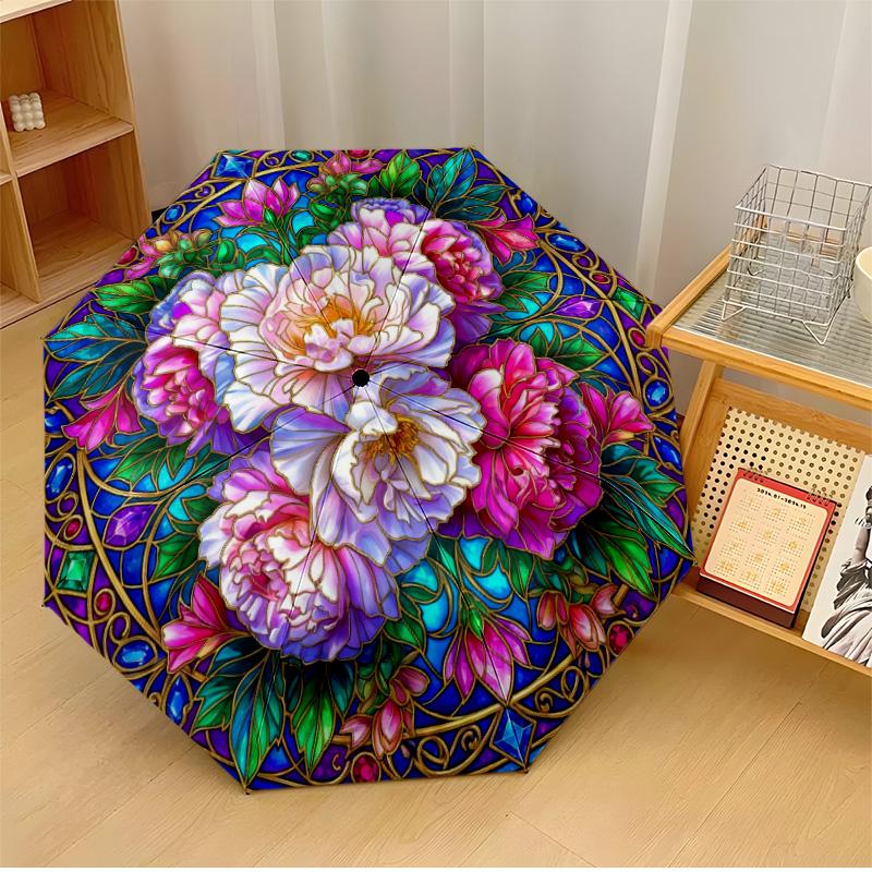 Vibrant Floral Round Theme Automatic Umbrella Compact 8-Rib Design Sturdy Construction Durable Umbrella Stylish Accessory
Vibrant Floral Round Theme Automatic Umbrella Compact 8-Rib Design Sturdy Construction Durable Umbrella Stylish Accessory