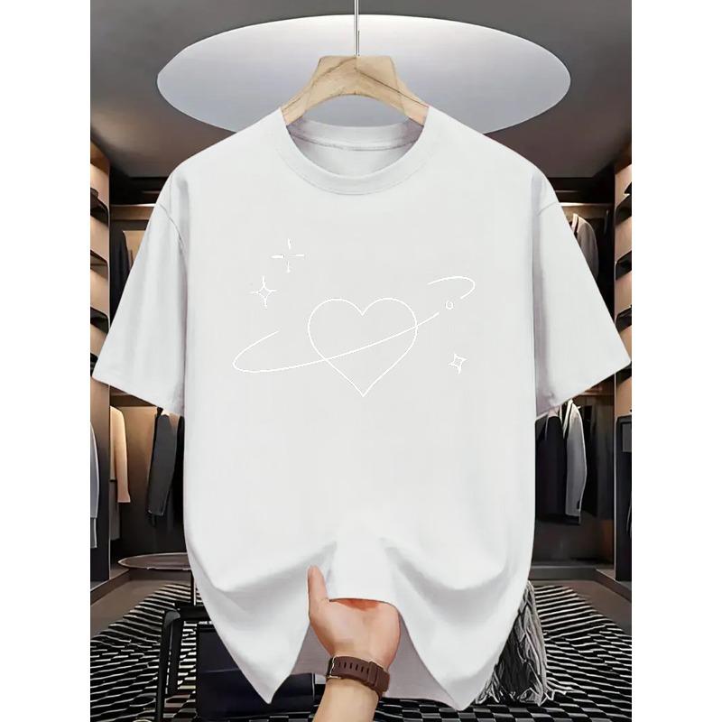 European sizes Men s Summer Casual Short Sleeve T-Shirt with Celestial Star & Planet Print, Heart & Question Mark Graphic, Regular Fit Round Neck 4XL білий
European sizes Men s Summer Casual Short Sleeve T-Shirt with Celestial Star & Planet Print, Heart & Question Mark Graphic, Regular Fit Round Neck 4XL білий