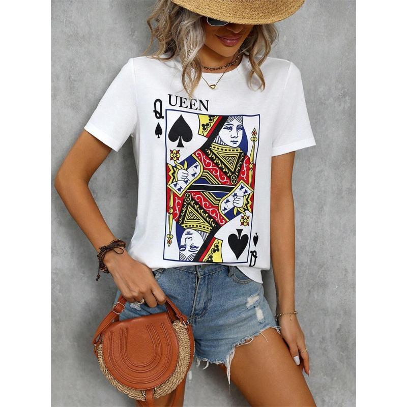 3D Poker Print Women s T-shirt Summer Daily Casual Women s Short-sleeved Top Urban Street Women Fashion Crew-neck T-shirt S
3D Poker Print Women s T-shirt Summer Daily Casual Women s Short-sleeved Top Urban Street Women Fashion Crew-neck T-shirt S