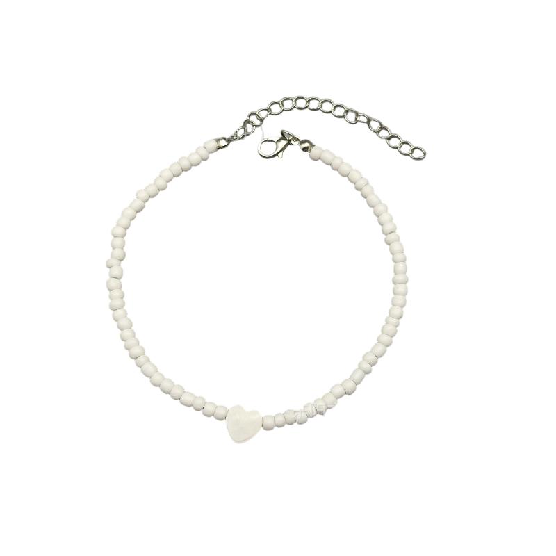 Beaded Anklet with Heart-Shaped Mother of Pearl Pendant Adjustable Chain Closure Lightweight Summer Jewelry Accessory for Women and Teens One Size
Beaded Anklet with Heart-Shaped Mother of Pearl Pendant Adjustable Chain Closure Lightweight Summer Jewelry Accessory for Women and Teens One Size