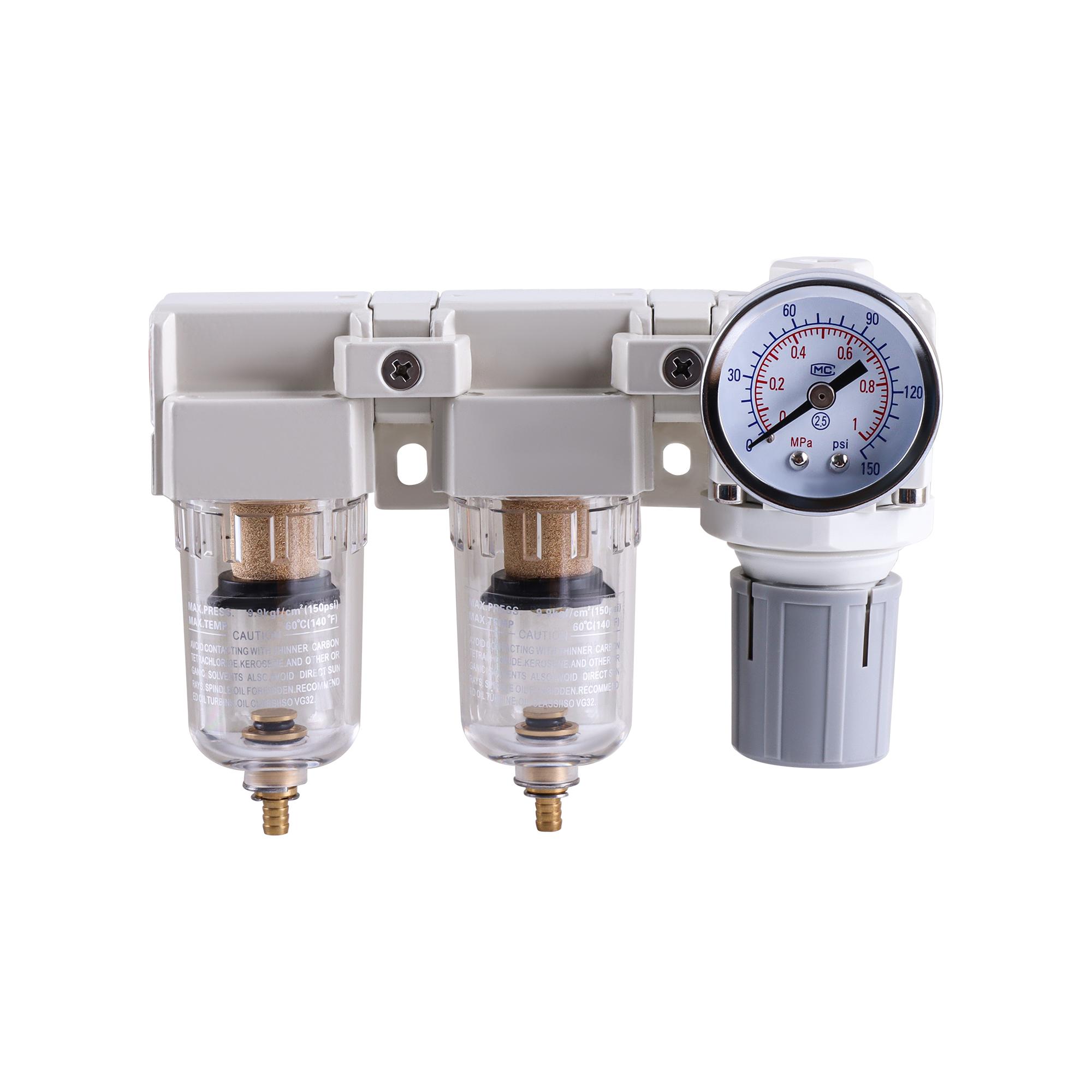 Double Air Compressor Filter 1/4 3/8 1/2 NPT Semi-Auto Oil Water Separator Drain Air Drying System Pneumatic Air Regulator
Double Air Compressor Filter 1/4 3/8 1/2 NPT Semi-Auto Oil Water Separator Drain Air Drying System Pneumatic Air Regulator