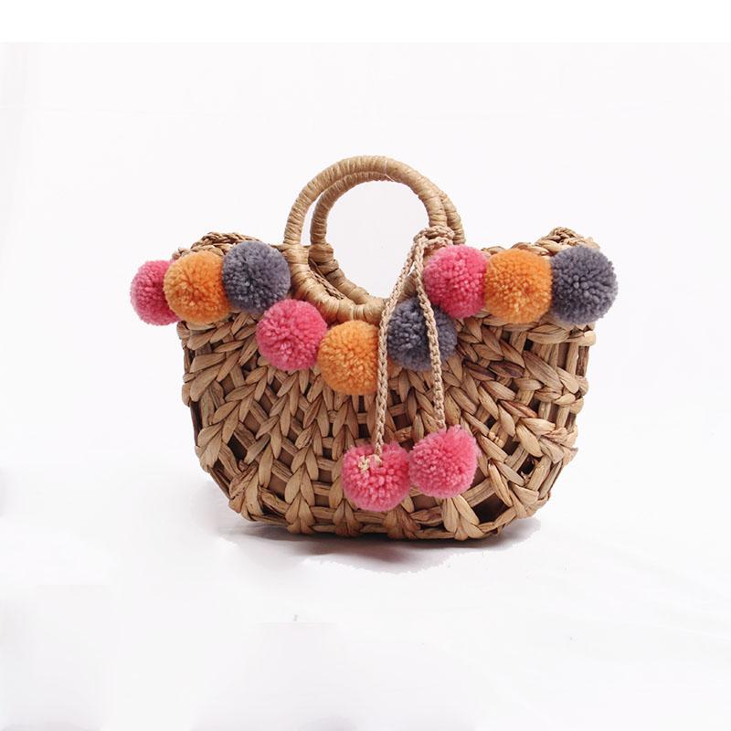 NEW Colorful Wool Ball Pom Beach Bag Shopping Basket Chic Woven Straw Handbags for Women Shoulder Bag Summer Totes female
NEW Colorful Wool Ball Pom Beach Bag Shopping Basket Chic Woven Straw Handbags for Women Shoulder Bag Summer Totes female