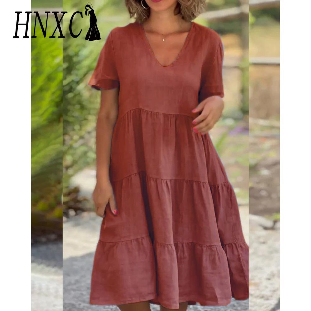 HNXC Женская мода Лето Весна Свежие и Милые Однотонные Принтованные Платья с Коротким Рукавом и V-образным Вырезом Большие Свободные Повседневные Платья XXXXXL кофейный
HNXC Женская мода Лето Весна Свежие и Милые Однотонные Принтованные Платья с Коротким Рукавом и V-образным Вырезом Большие Свободные Повседневные Платья XXXXXL кофейный
