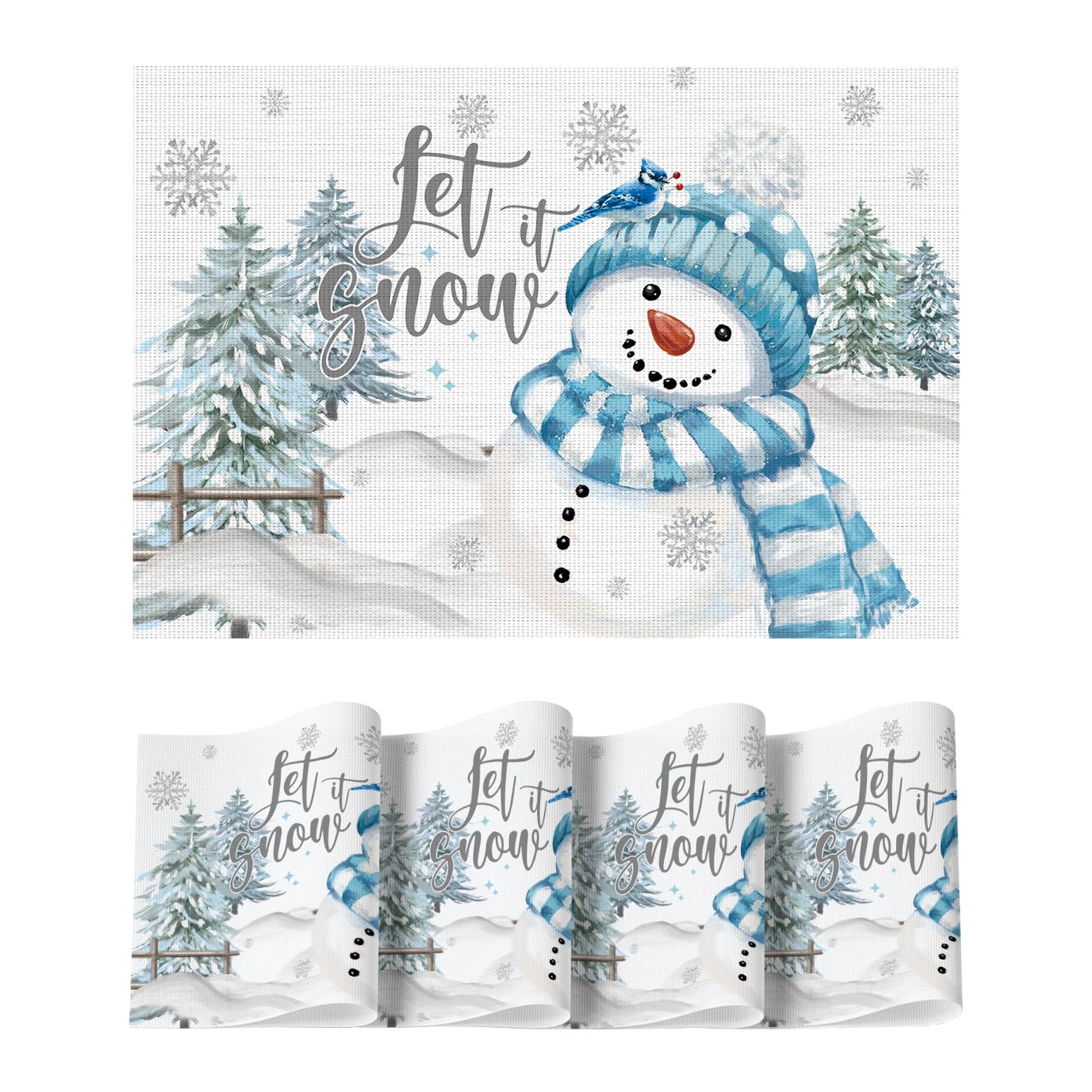 Snowman Vinyl Christmas Placemats Set of 4, 12x18 Inch Washable Plastic Non-Slip Winter Table Mats for Party Kitchen Dining Decor 12 x 18 , Rectangular 4 Pcs
Snowman Vinyl Christmas Placemats Set of 4, 12x18 Inch Washable Plastic Non-Slip Winter Table Mats for Party Kitchen Dining Decor 12 x 18 , Rectangular 4 Pcs