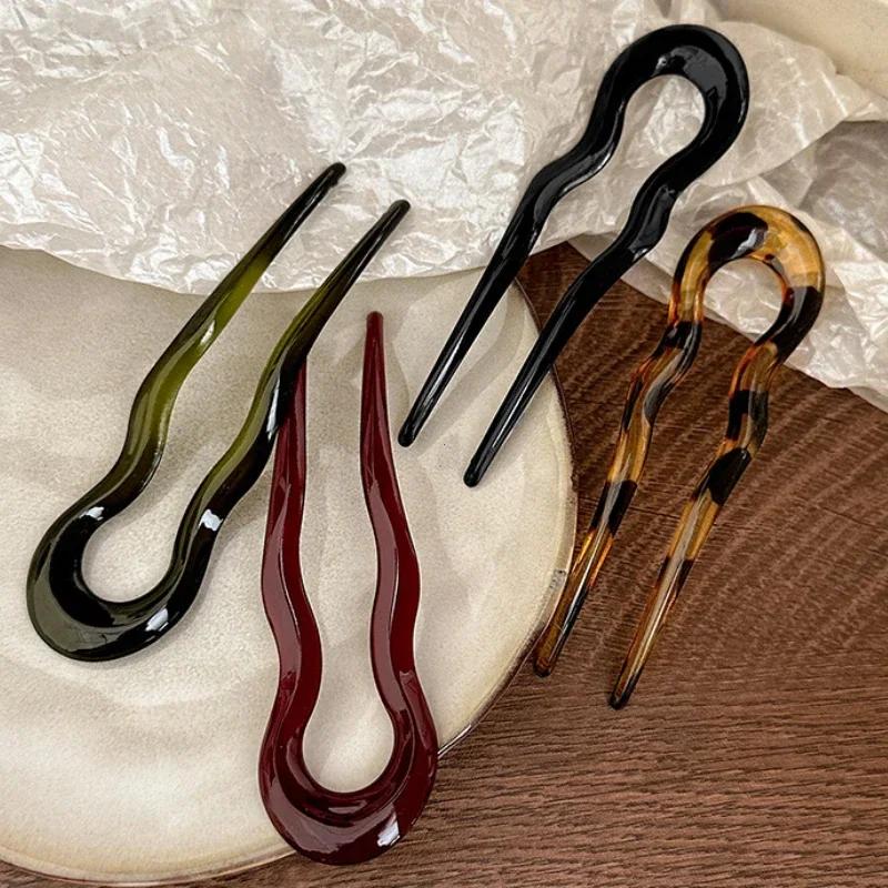 U-Shaped Hair Fork Fashion Tortoiseshell Acetate Hairpin Geometric Design Headwear Hair Sticks Women Girls Headband New
U-Shaped Hair Fork Fashion Tortoiseshell Acetate Hairpin Geometric Design Headwear Hair Sticks Women Girls Headband New