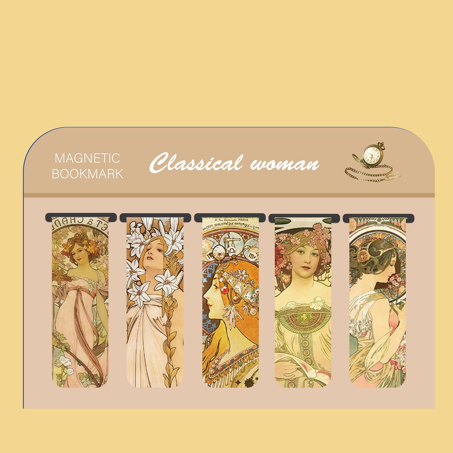 Bview Art Set of 5 Magnetic Bookmarks, Vintage Classical Women Illustrations, Creative Foldable Paper Bookmarks for Reading
Bview Art Set of 5 Magnetic Bookmarks, Vintage Classical Women Illustrations, Creative Foldable Paper Bookmarks for Reading