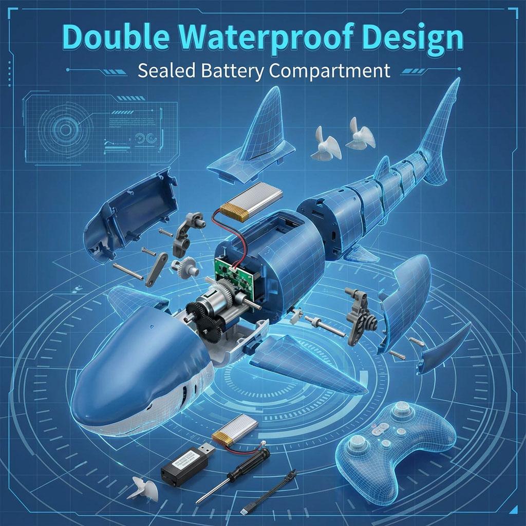 Summer Water Toy RC Shark with Spray & LED Light, 2.4G Rechargeable Simulation Fish Boat for Pool Bathroom Boys Girls
Summer Water Toy RC Shark with Spray & LED Light, 2.4G Rechargeable Simulation Fish Boat for Pool Bathroom Boys Girls