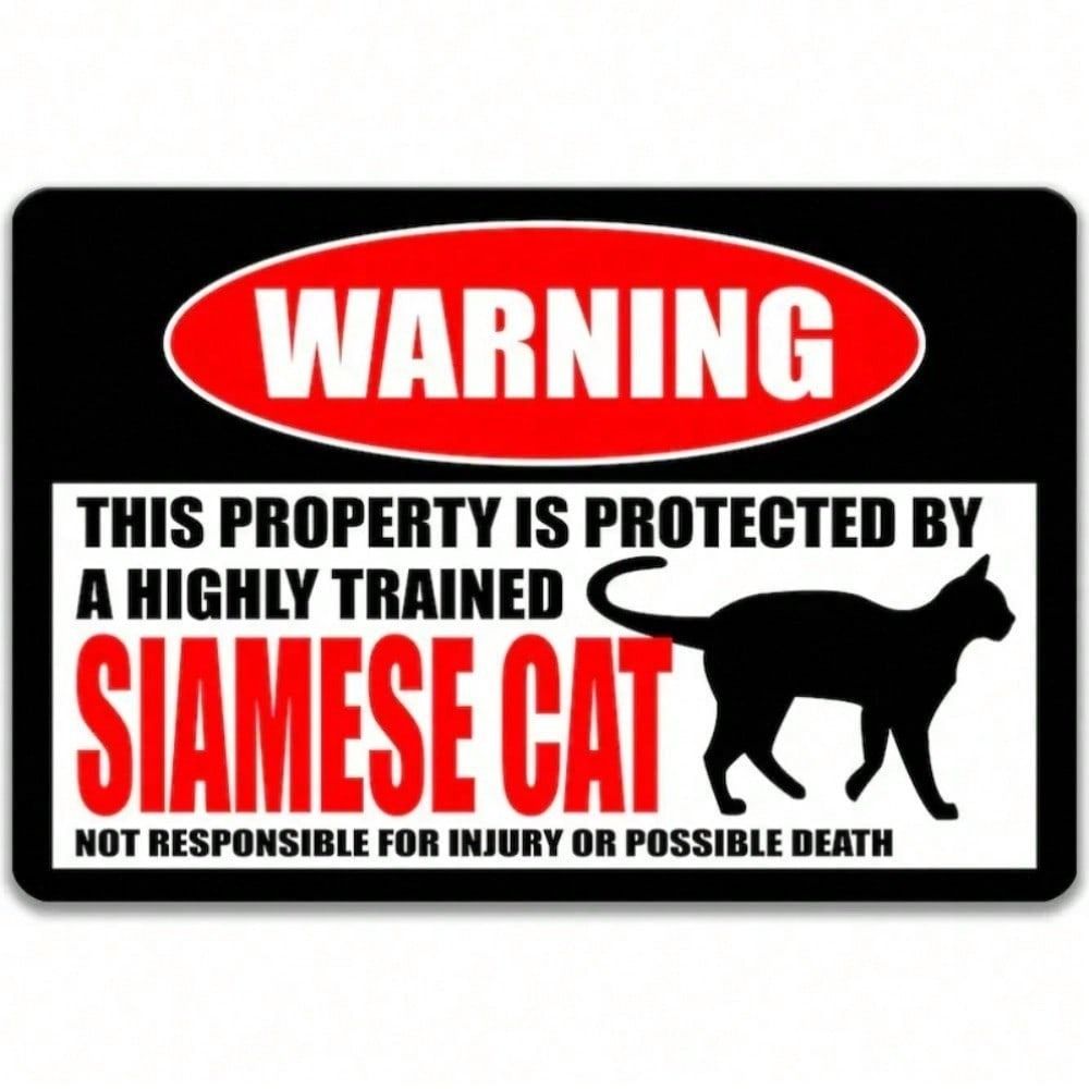 Retro Funny Siamese Cat Metal Wall Sign for Garage
Retro Funny Siamese Cat Metal Wall Sign for Garage