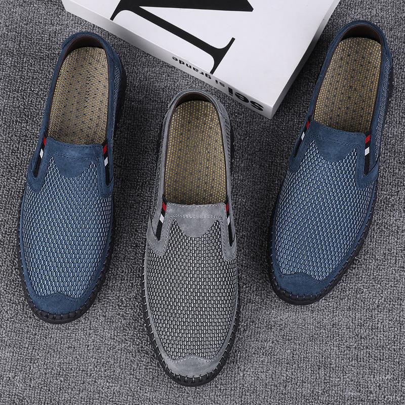 Men s round head cowhide + mesh shoe sleeve breathable flat heel casual men s hiking shoes hollow breathable shoes 38 сірий колір
Men s round head cowhide + mesh shoe sleeve breathable flat heel casual men s hiking shoes hollow breathable shoes 38 сірий колір