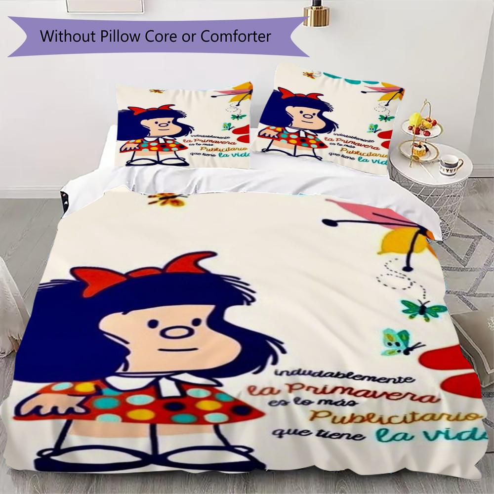 Mafalda Pattern Bedding uilt Set uilt Cover Pillowcase Home Decoration Birthday Gift (1 * duvet cover + 2 * pillowcase without core)79 135x200cm
Mafalda Pattern Bedding uilt Set uilt Cover Pillowcase Home Decoration Birthday Gift (1 * duvet cover + 2 * pillowcase without core)79 135x200cm