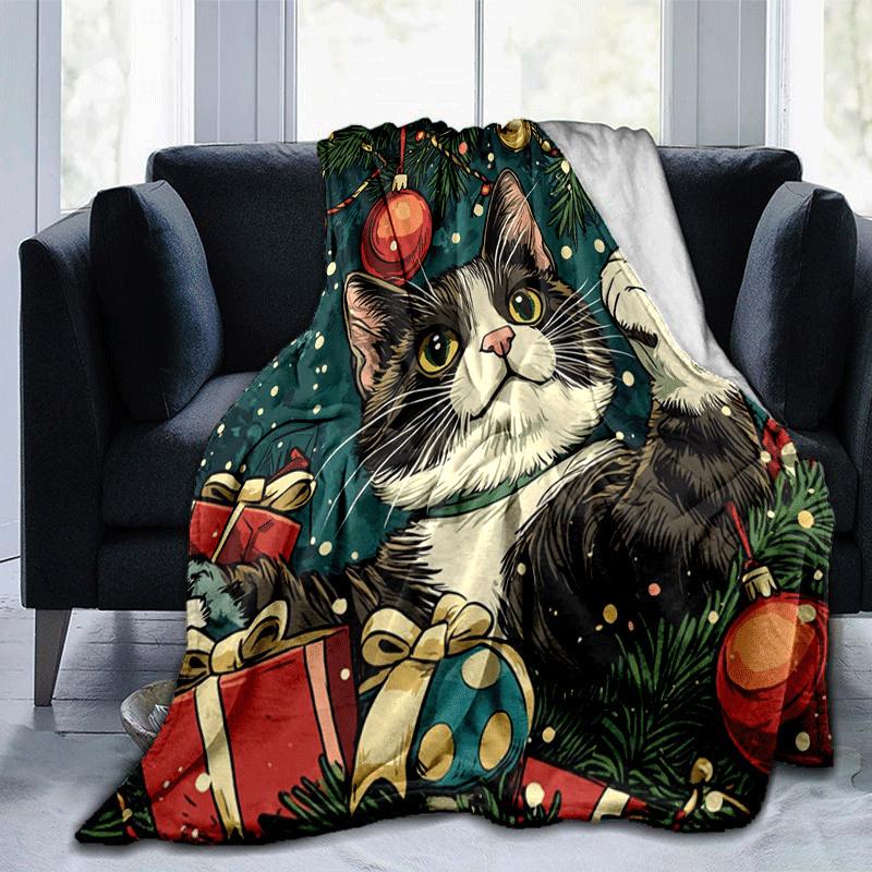 1pc Cat Christmas Printing Lightweight Flannel Blanket, Comfortable and Warm Blanket, for Camping Sofa Bed and Couch Office, Suitable for Gif 100x150cm
1pc Cat Christmas Printing Lightweight Flannel Blanket, Comfortable and Warm Blanket, for Camping Sofa Bed and Couch Office, Suitable for Gif 100x150cm