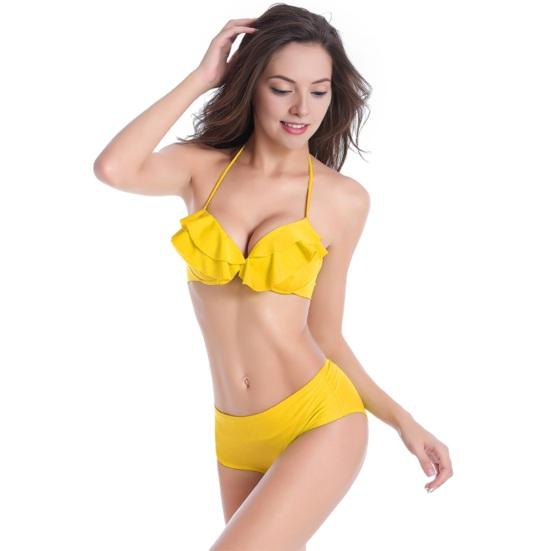 Women Bikini Set, Push-Up Cup with Built-In Steel Support Bikini Set, Double Layer Ruffle Trim Swimming Suit, Adjustable Hanging Neck Strap High M жовтий
Women Bikini Set, Push-Up Cup with Built-In Steel Support Bikini Set, Double Layer Ruffle Trim Swimming Suit, Adjustable Hanging Neck Strap High M жовтий