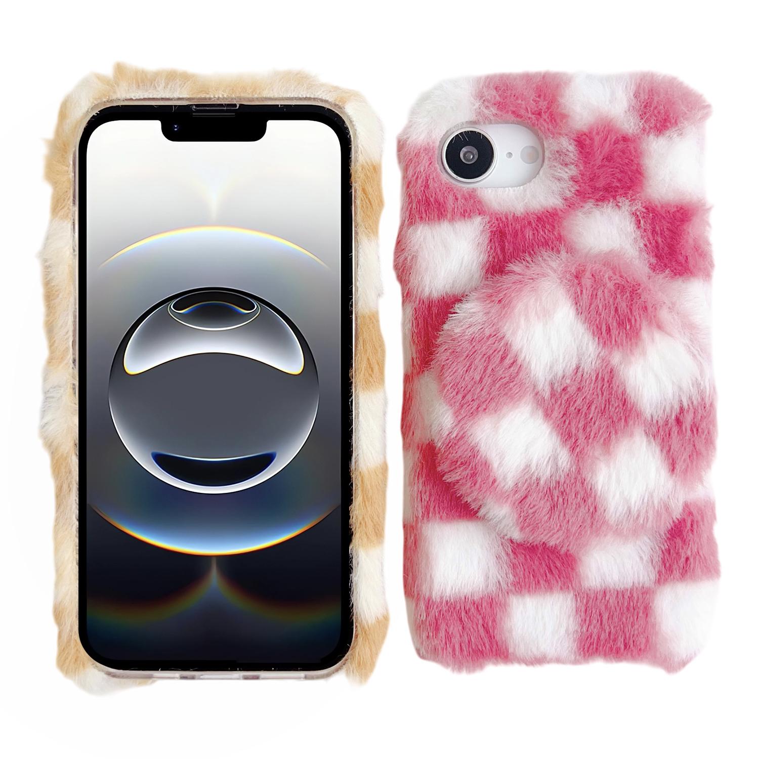 For iPhone 16e Fluffy Case Checkered Pattern Winter Plush Inner TPU Phone Cover with Mirror Brown
For iPhone 16e Fluffy Case Checkered Pattern Winter Plush Inner TPU Phone Cover with Mirror Brown