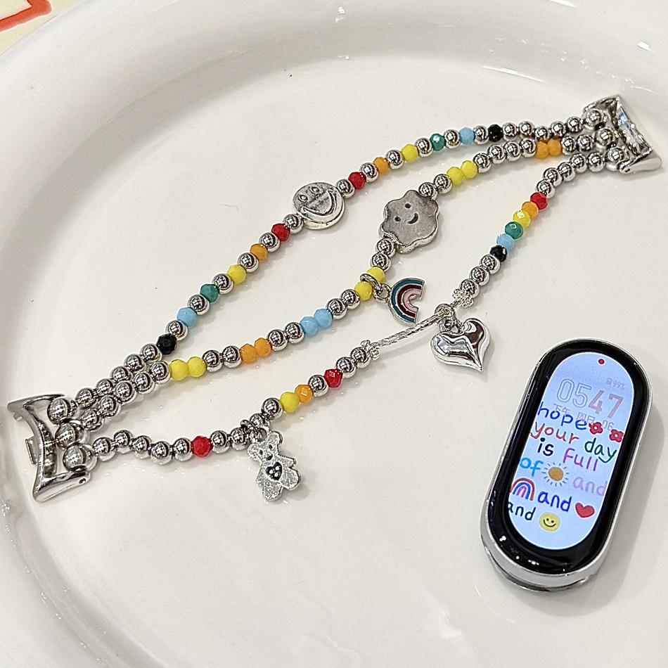Fashion Rainbow Bead Slim Metal Strap For Xiaomi Mi Band 10 9 8 Miband 9Pro 8 Pro Cute Pendant Elastic Bracelet Wrist Watchband For Mi Band 8
Fashion Rainbow Bead Slim Metal Strap For Xiaomi Mi Band 10 9 8 Miband 9Pro 8 Pro Cute Pendant Elastic Bracelet Wrist Watchband For Mi Band 8