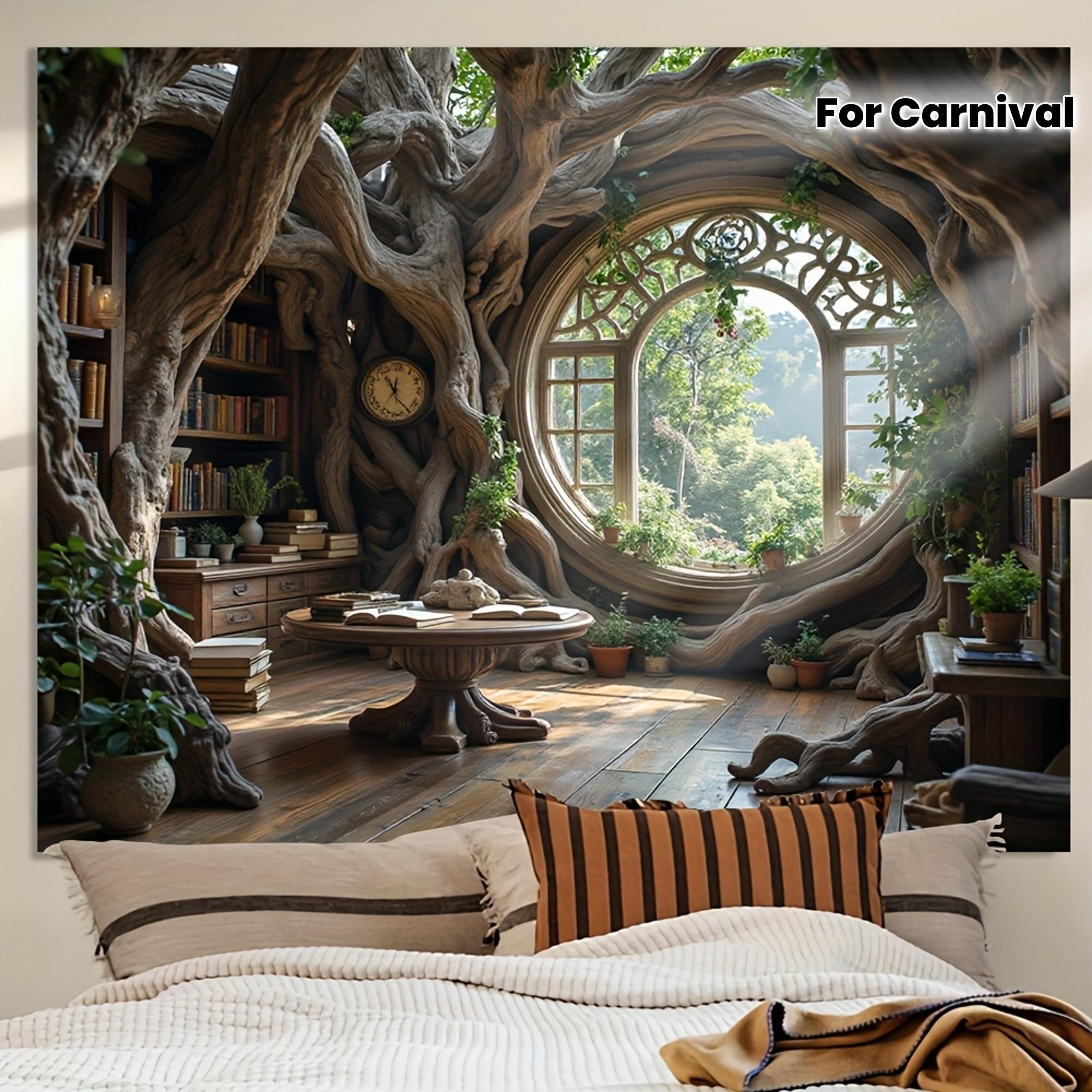 Treehouse Fantasy Room Tapestry Enchanted Forest Nature Wall Hanging Boho Woodland Decor Magical Library Scene For Kids Bedroom 74x94cm(29x37in)
Treehouse Fantasy Room Tapestry Enchanted Forest Nature Wall Hanging Boho Woodland Decor Magical Library Scene For Kids Bedroom 74x94cm(29x37in)