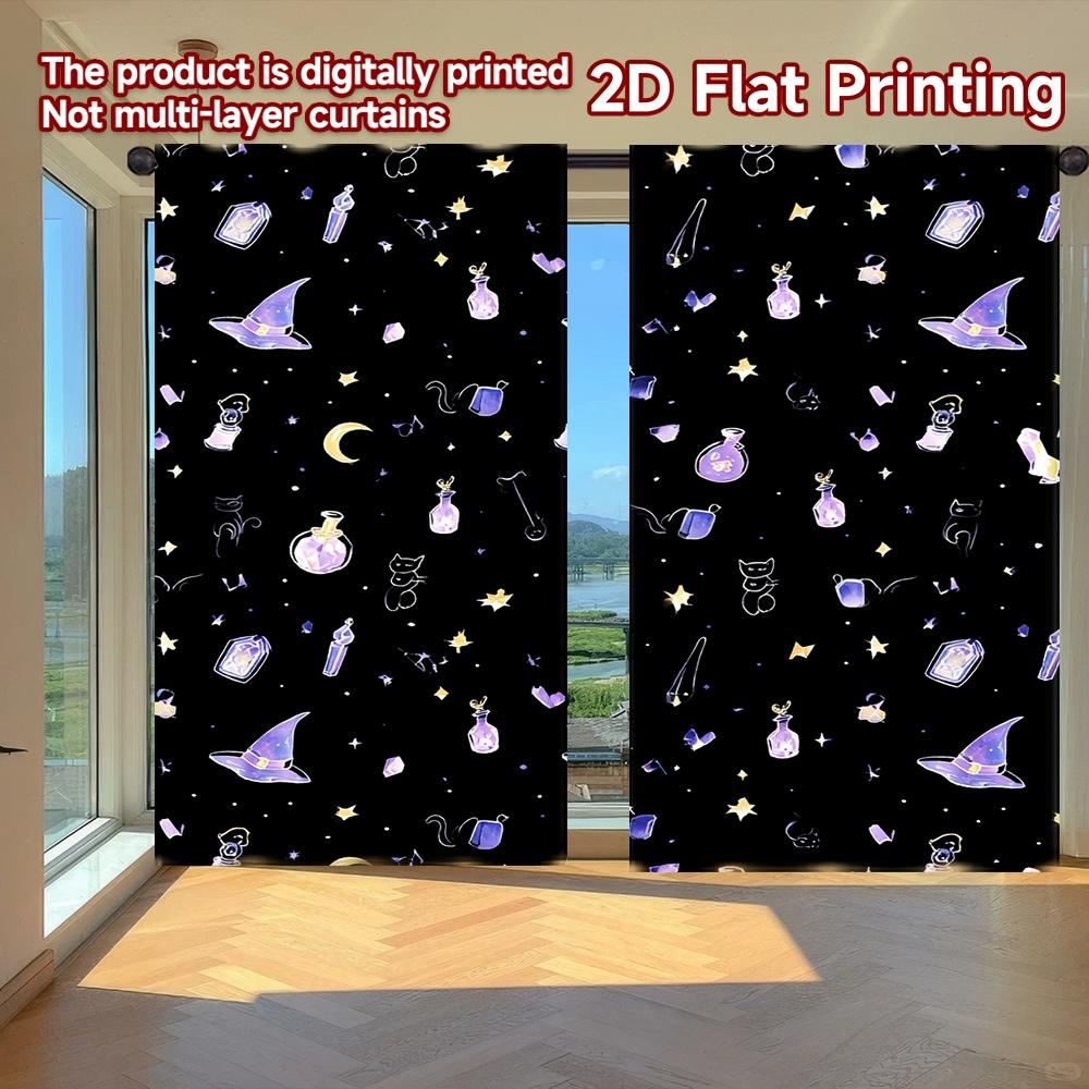 Set Of 2 Flat Printing Curtains Without Rod Halloween Magic Elements April Fools Is Day Festival Fashion Prints Light Curtain Polyester W100*H70(CM)-Rod Pocket&1PCS
Set Of 2 Flat Printing Curtains Without Rod Halloween Magic Elements April Fools Is Day Festival Fashion Prints Light Curtain Polyester W100*H70(CM)-Rod Pocket&1PCS