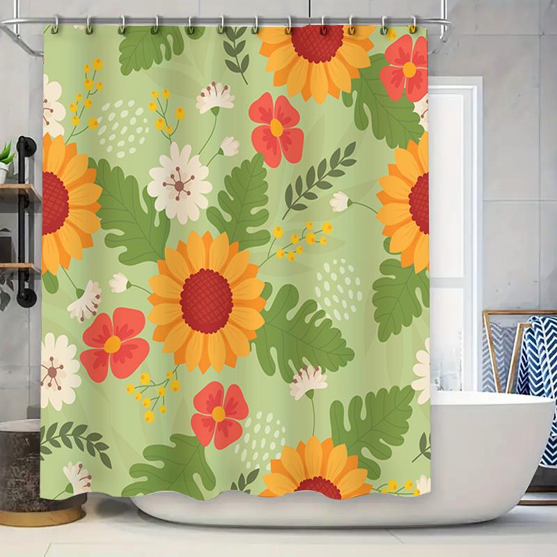 Sunflower Floral Bathroom Shower Curtain Waterproof Decorative Fabric Home Decoration W60H190(CM)-1 Pcs
Sunflower Floral Bathroom Shower Curtain Waterproof Decorative Fabric Home Decoration W60H190(CM)-1 Pcs