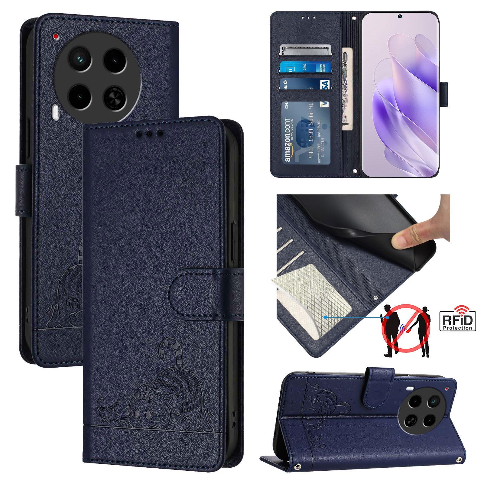 For TECNO Camon 30 4G/Camon 30 5G Case with Strap RFID Blocking Leather Wallet Phone Cover Cat Mouse Pattern Sapphire
For TECNO Camon 30 4G/Camon 30 5G Case with Strap RFID Blocking Leather Wallet Phone Cover Cat Mouse Pattern Sapphire