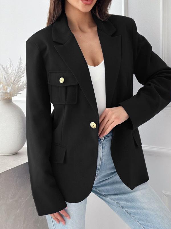 European & American Women s Fashion Double-Breasted Solid Color Blazer Jacket, 2024 Autumn/Winter Collection. Large чорний
European & American Women s Fashion Double-Breasted Solid Color Blazer Jacket, 2024 Autumn/Winter Collection. Large чорний