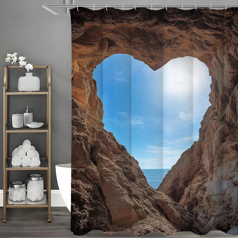 Mediterranean Sea Heart Shaped Tree Hole Shower Curtain, Bathroom Decorative Shower Curtain, Waterproof Shower Curtain With Hook W60H190(CM)-1 Pcs
Mediterranean Sea Heart Shaped Tree Hole Shower Curtain, Bathroom Decorative Shower Curtain, Waterproof Shower Curtain With Hook W60H190(CM)-1 Pcs
