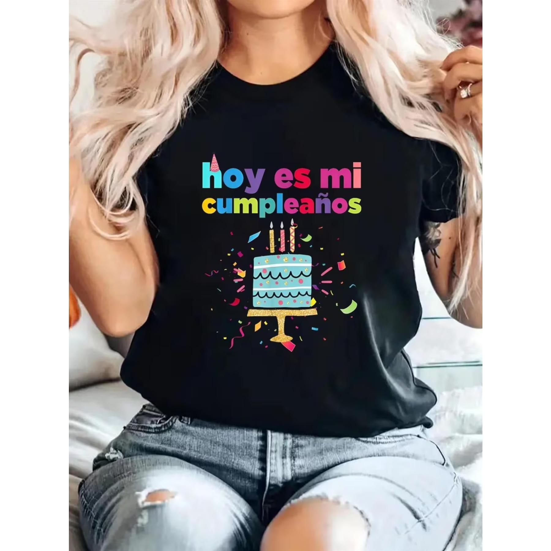 Women s Spanish Hoy Es Mi Cumpleaos ( for Me) Appliqué Short Sleeve T-Shirt - Slim Fit Crew Neck Spanish Alphabet Top XXL чорний
Women s Spanish Hoy Es Mi Cumpleaos ( for Me) Appliqué Short Sleeve T-Shirt - Slim Fit Crew Neck Spanish Alphabet Top XXL чорний