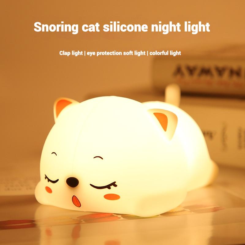 Snoring Cat Papa Rabbit soft light eye protection silicone pat lamp bedside feeding lamp LED bedside night light bedroom sleep lamp gift ornaments білий
Snoring Cat Papa Rabbit soft light eye protection silicone pat lamp bedside feeding lamp LED bedside night light bedroom sleep lamp gift ornaments білий