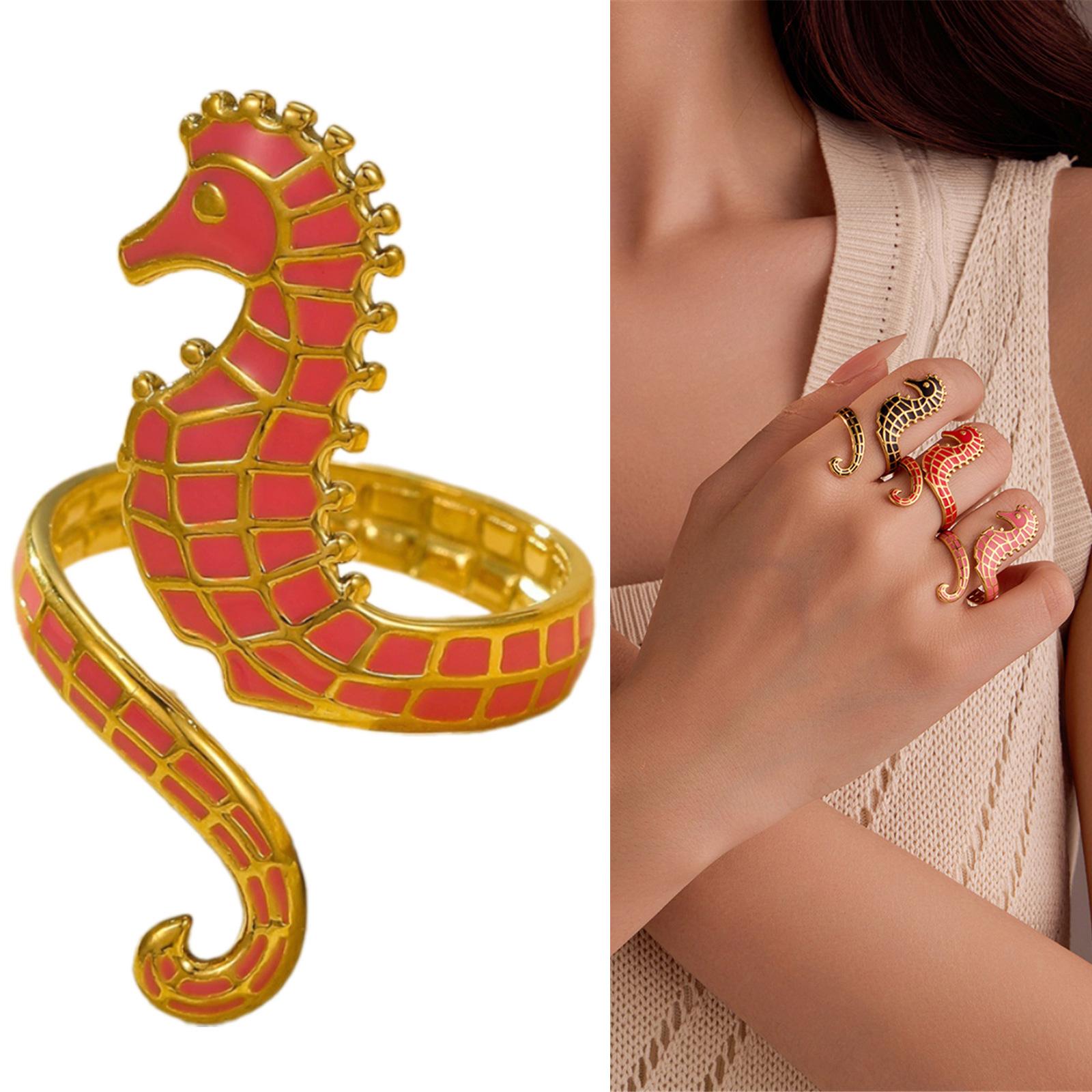 Handcrafted Alloy Seahorse Ring With Distinctive Oil Drop Finish Perfect For Daily Wear Or Special Occasions C
Handcrafted Alloy Seahorse Ring With Distinctive Oil Drop Finish Perfect For Daily Wear Or Special Occasions C