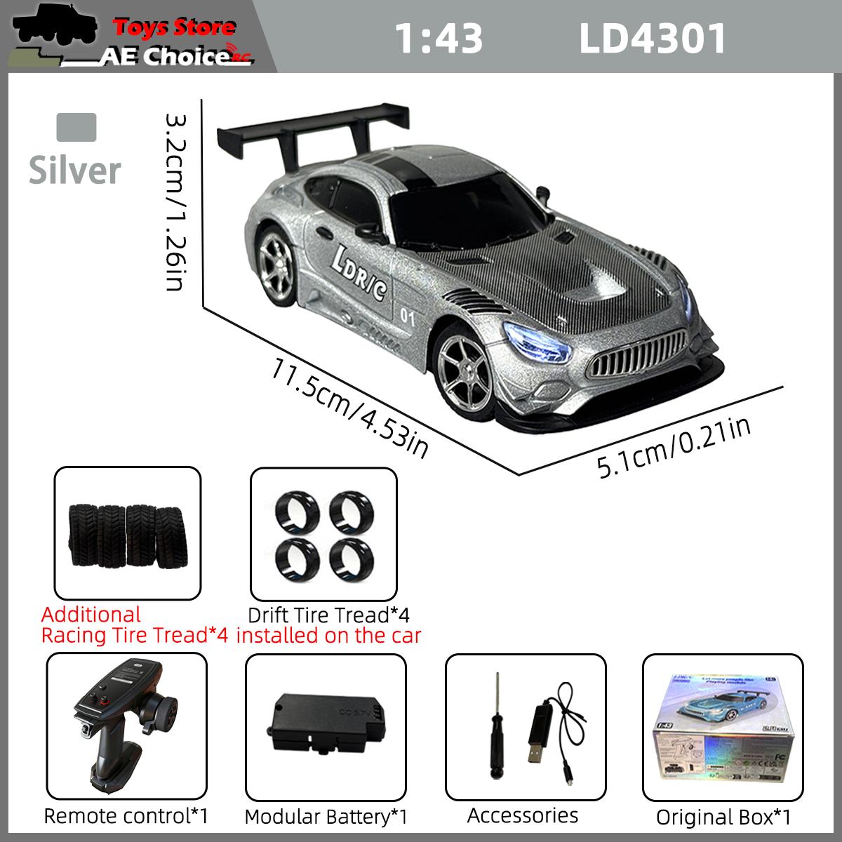 LDRC LD4301 1/43 Mini RC Car 4WD RTR Full Proportion with Gyroscope Drift Racing Vehicle 2.4G with LED Lights Toy for Adult Gift
LDRC LD4301 1/43 Mini RC Car 4WD RTR Full Proportion with Gyroscope Drift Racing Vehicle 2.4G with LED Lights Toy for Adult Gift