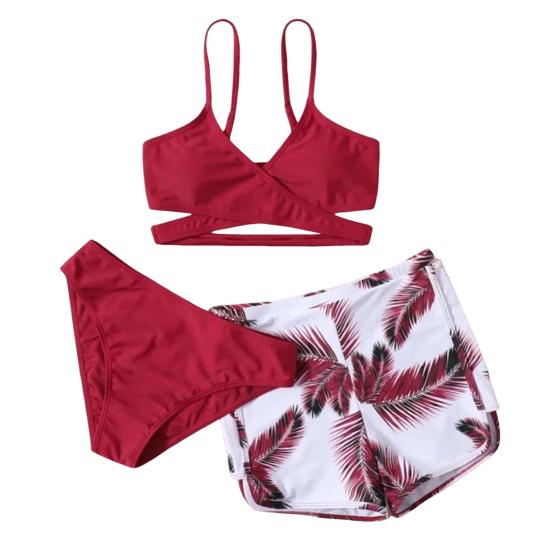 Комплект из 3 предметов: купальник с V-образным вырезом, бюстгальтер со средней посадкой, плавки, однотонный комплект бикини с шортами с принтом перьев S красный
Комплект из 3 предметов: купальник с V-образным вырезом, бюстгальтер со средней посадкой, плавки, однотонный комплект бикини с шортами с принтом перьев S красный