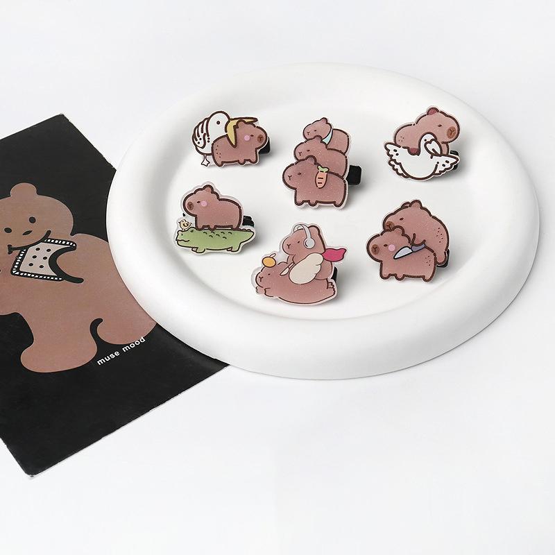 Cute Cartoon Capybara Hairpins Sweet Cartoon Side Clip Simple Headwear For Women Girls Fashion Children Hair Accessories
Cute Cartoon Capybara Hairpins Sweet Cartoon Side Clip Simple Headwear For Women Girls Fashion Children Hair Accessories