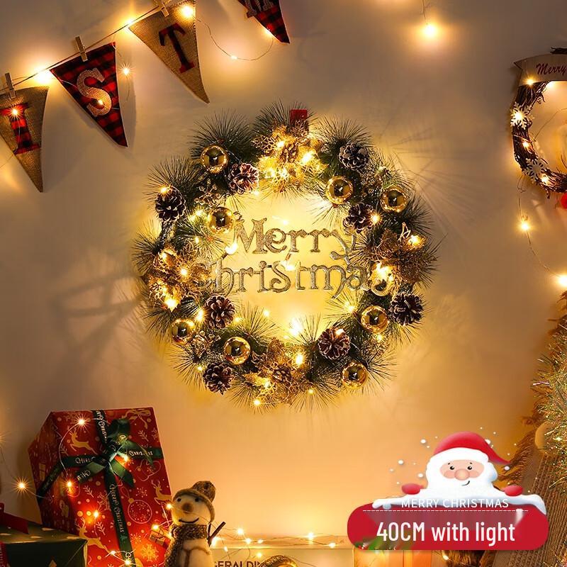 Lighted Christmas Gold Flower Wreath
Lighted Christmas Gold Flower Wreath