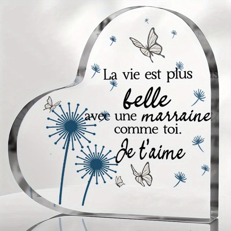 Charming Acrylic Tabletop Decorative Plaque & Statues - Life Is More Beautiful with A Godmother Like You Sign, dandelion & butterfly Design, Thank Y 10*10cm
Charming Acrylic Tabletop Decorative Plaque & Statues - Life Is More Beautiful with A Godmother Like You Sign, dandelion & butterfly Design, Thank Y 10*10cm
