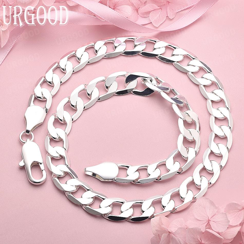 Ожерелье из стерлингового серебра 925 пробы, боковая цепочка 12 мм, 16-30 дюймов, свадебное украшение 75cm
Ожерелье из стерлингового серебра 925 пробы, боковая цепочка 12 мм, 16-30 дюймов, свадебное украшение 75cm