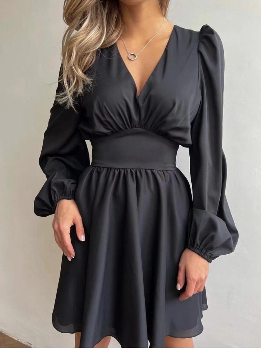 Spring New Arrivals Elegant V-Neck Long Sleeve Dress Fashion High Waist Dress Casual Dress M чорний
Spring New Arrivals Elegant V-Neck Long Sleeve Dress Fashion High Waist Dress Casual Dress M чорний