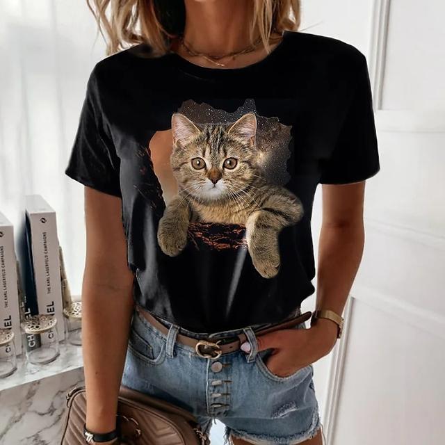 Модная женская футболка с котенком и кавайным принтом, футболка для девочек, рубашка с коротким рукавом и круглым вырезом, свободная женская одежда, женские футболки 8XL
Модная женская футболка с котенком и кавайным принтом, футболка для девочек, рубашка с коротким рукавом и круглым вырезом, свободная женская одежда, женские футболки 8XL