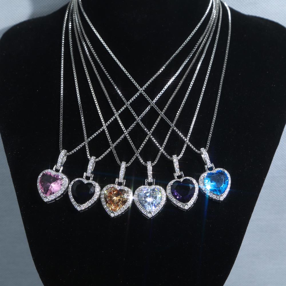 Heart-Shaped Zircon Pendant Necklace with 20mm Box Chain - Summer Fashion Trend for Women
Heart-Shaped Zircon Pendant Necklace with 20mm Box Chain - Summer Fashion Trend for Women