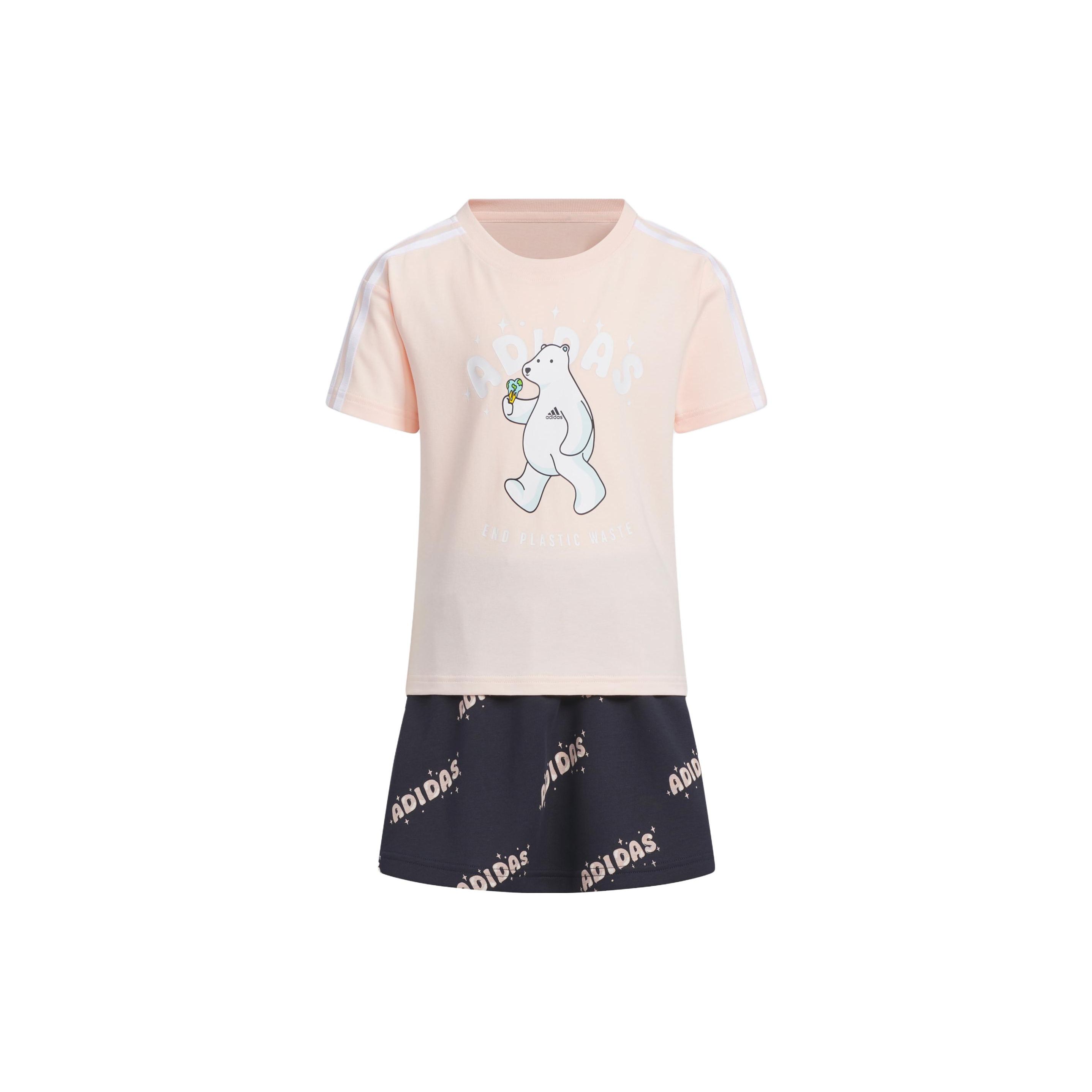 Adidas Kids Casual Sports Set Graphic Tee Set Animal Letter Print Short Sleeve T-Shirt Straight Leg Shorts Set Kids sets IQ0853 A116
Adidas Kids Casual Sports Set Graphic Tee Set Animal Letter Print Short Sleeve T-Shirt Straight Leg Shorts Set Kids sets IQ0853 A116