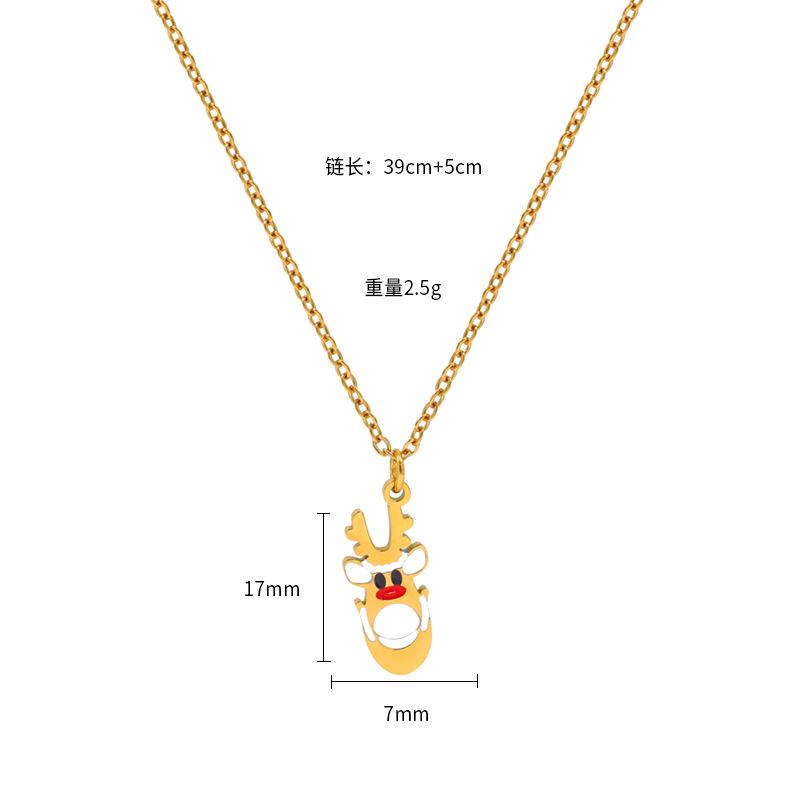 No Fading Christmas Model, Deer Christmas New Year Design Sense, No Fading Temperament, Titanium Steel Necklace
No Fading Christmas Model, Deer Christmas New Year Design Sense, No Fading Temperament, Titanium Steel Necklace