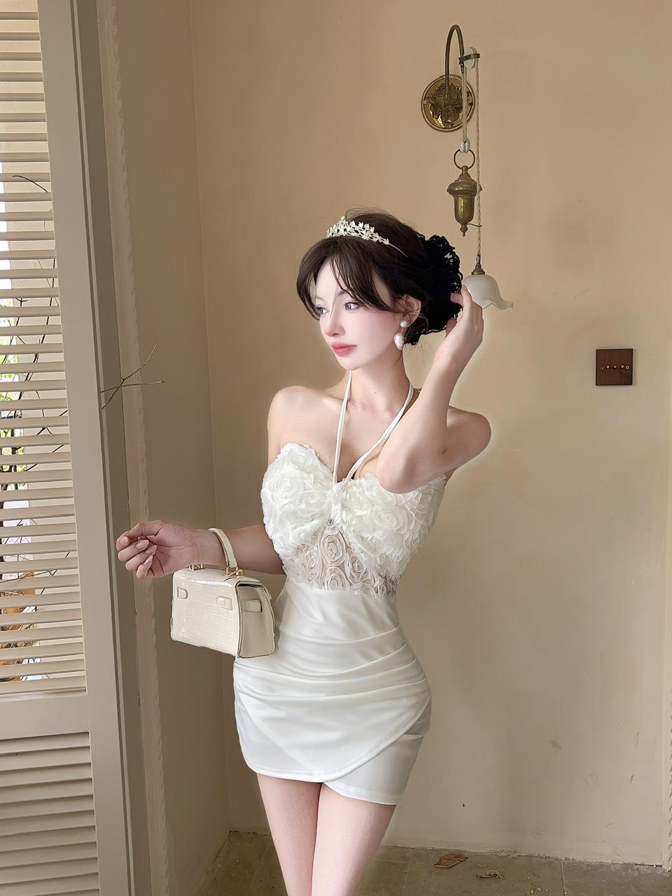 Summer new sexy dress tube top neck sling contrasting short solid color hip-wrapped bottoming dress L білий
Summer new sexy dress tube top neck sling contrasting short solid color hip-wrapped bottoming dress L білий