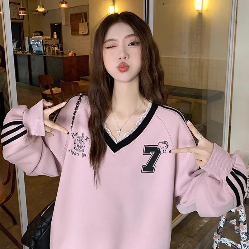 Women s Korean Style V-Neck Patchwork Lace Sweatshirt, Loose Fit, Faux Two-Piece, Ideal for Spring & Autumn. Extra Large серый
Women s Korean Style V-Neck Patchwork Lace Sweatshirt, Loose Fit, Faux Two-Piece, Ideal for Spring & Autumn. Extra Large серый