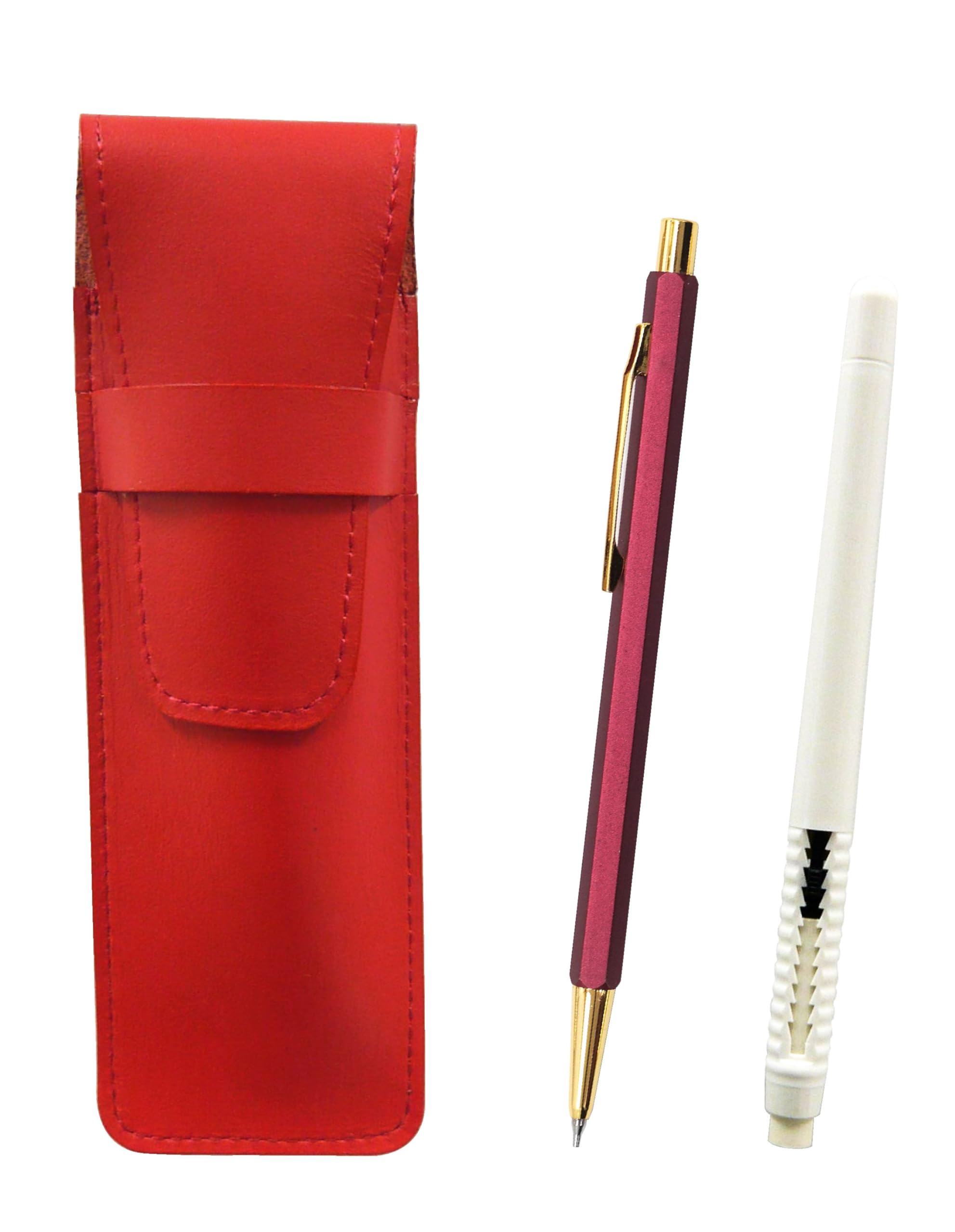 Slim cowhide pencil case red eraser white and all metal metallic wine sturdy hexagonal ladies mechanical pencil set pen-shaped T23-ASRMC46W-A6S
Slim cowhide pencil case red eraser white and all metal metallic wine sturdy hexagonal ladies mechanical pencil set pen-shaped T23-ASRMC46W-A6S