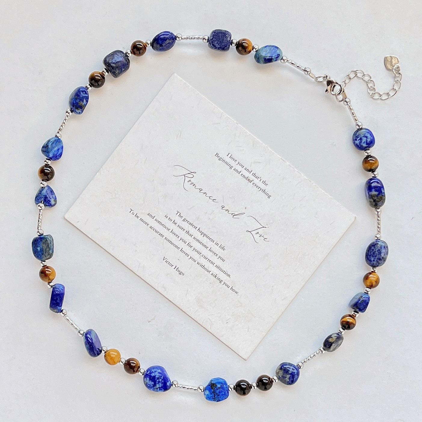 Fengmailade Natural Boutique Tiger s Eye Stone Lapis Lazuli Design Sense Collarbone Chain Necklace Neck Chain
Fengmailade Natural Boutique Tiger s Eye Stone Lapis Lazuli Design Sense Collarbone Chain Necklace Neck Chain
