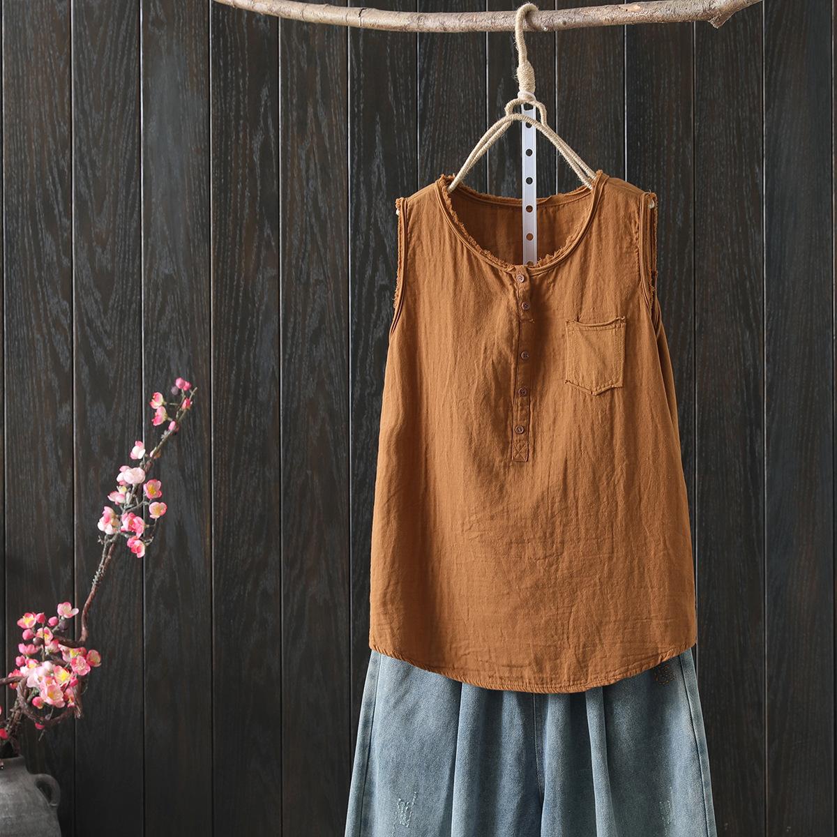 Women s Cotton Tank Tops Japan Fashion Summer Sleeveless Loose T-Shirts Tops Mori Girl Casual Button Down Shirts One Size коричневий
Women s Cotton Tank Tops Japan Fashion Summer Sleeveless Loose T-Shirts Tops Mori Girl Casual Button Down Shirts One Size коричневий
