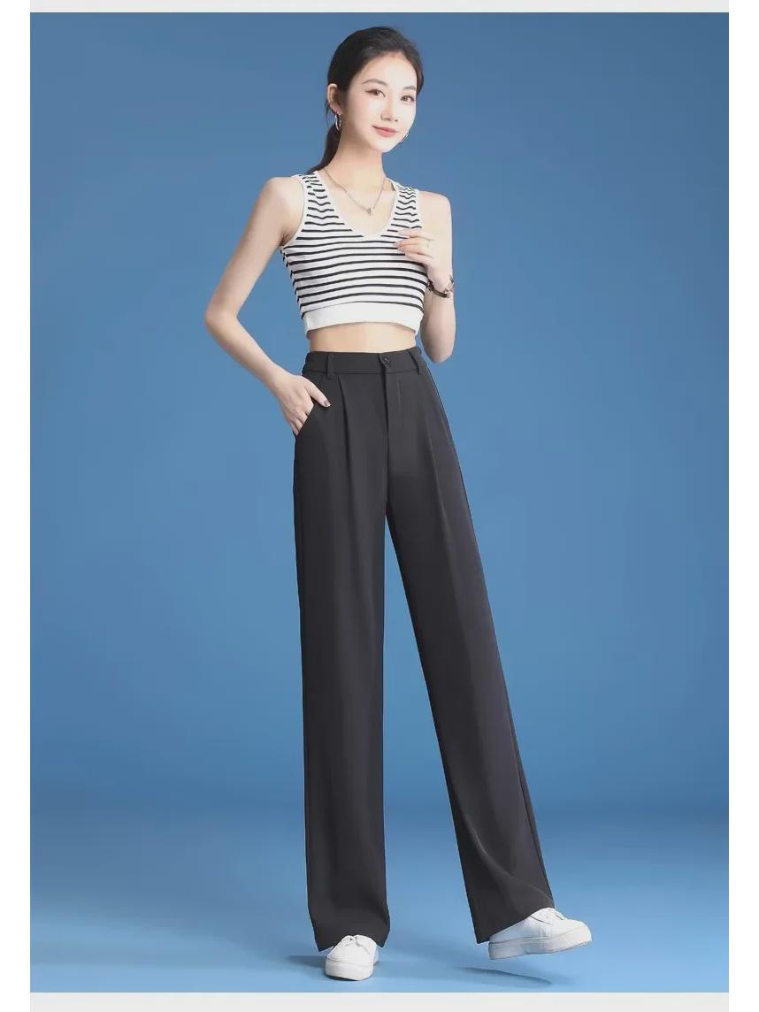 Летние черные широкие брюки из ледяного шелка с высокой талией для женщин 4XL чёрный
Летние черные широкие брюки из ледяного шелка с высокой талией для женщин 4XL чёрный