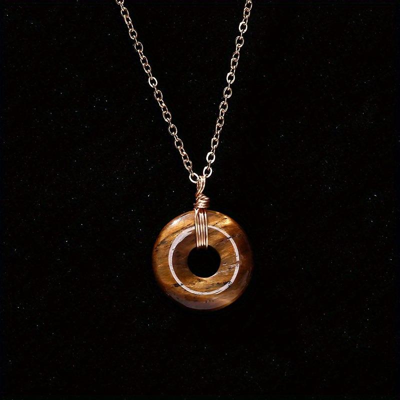 Handmade Natural Stone Safety Buckle Pendant Necklace for Men Women Jewelry Gift Crystal Agate Buckle Necklace Donut PendantGift
Handmade Natural Stone Safety Buckle Pendant Necklace for Men Women Jewelry Gift Crystal Agate Buckle Necklace Donut PendantGift
