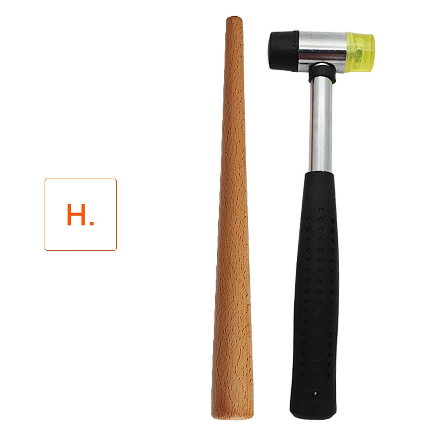 Інструменти для виготовлення ювелірів, гумовий молоток для виготовлення подвійних ювелірних виробів і оправка для кільця з нержавіючої сталі.
Інструменти для виготовлення ювелірів, гумовий молоток для виготовлення подвійних ювелірних виробів і оправка для кільця з нержавіючої сталі.