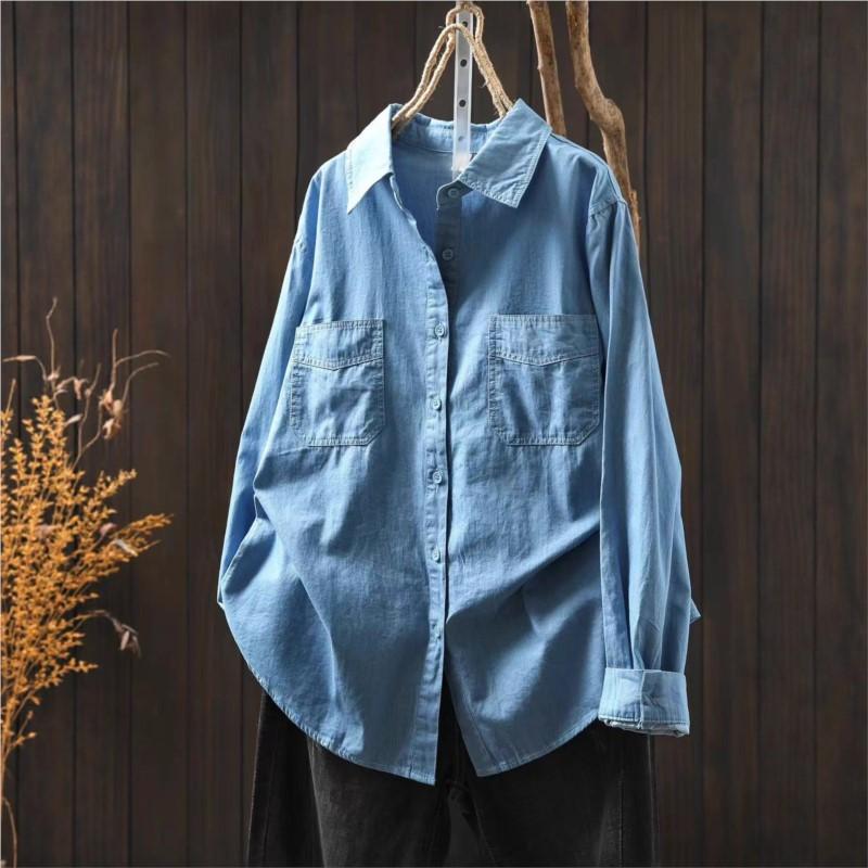 Johnature Women Vintage Shirts Solid Color Patchwork Pockets Autumn Button Turn-down Collar Loose Shirts One Size
Johnature Women Vintage Shirts Solid Color Patchwork Pockets Autumn Button Turn-down Collar Loose Shirts One Size