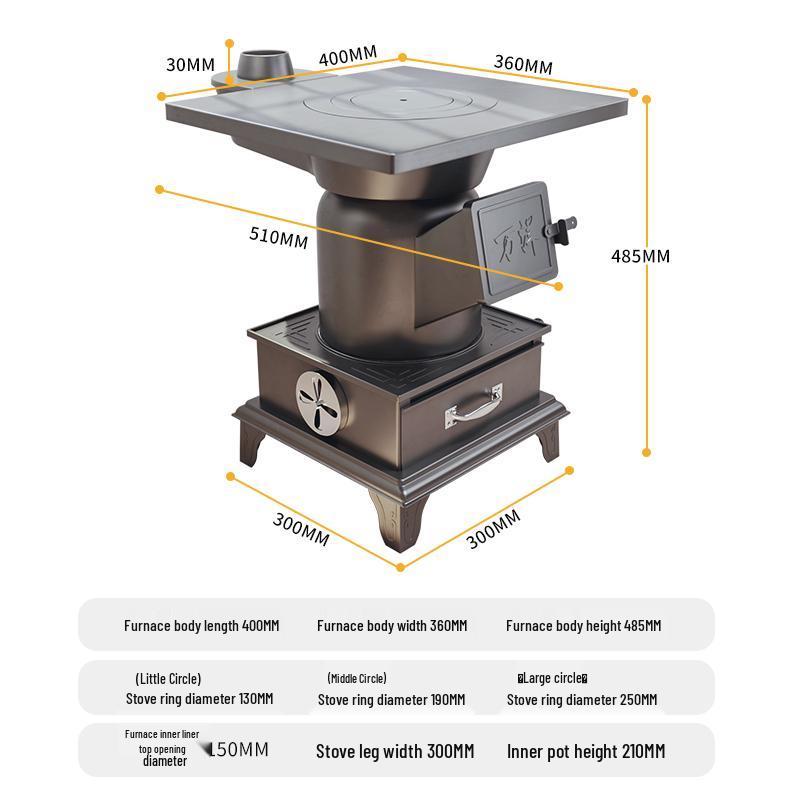 Dual-Use Smokeless Wood & Coal Heating Stove for Indoor & Rural Use
Dual-Use Smokeless Wood & Coal Heating Stove for Indoor & Rural Use